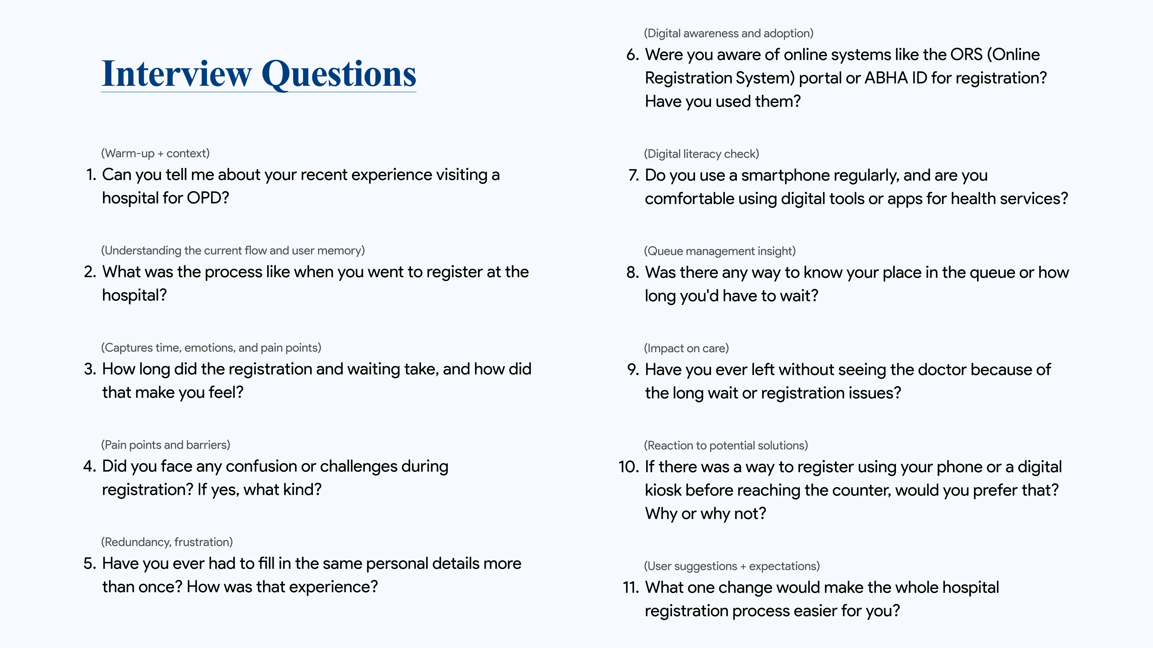 Interview questions