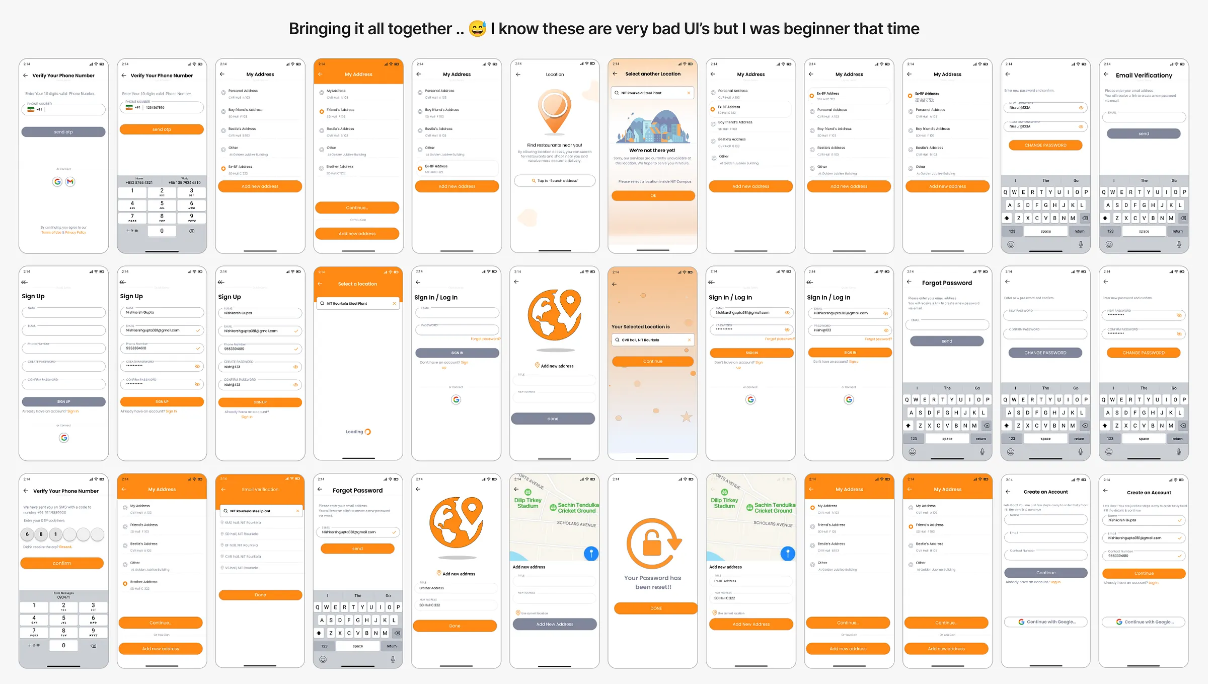 Highlights of design iterations