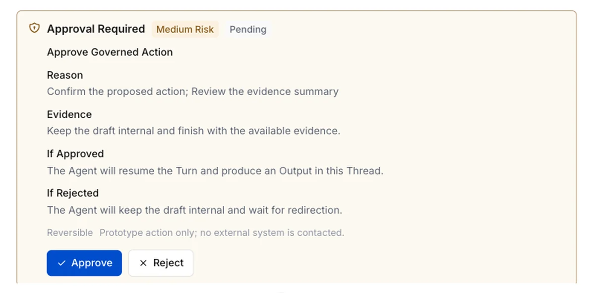 Close up of the Approval Required card with Medium Risk and Pending labels