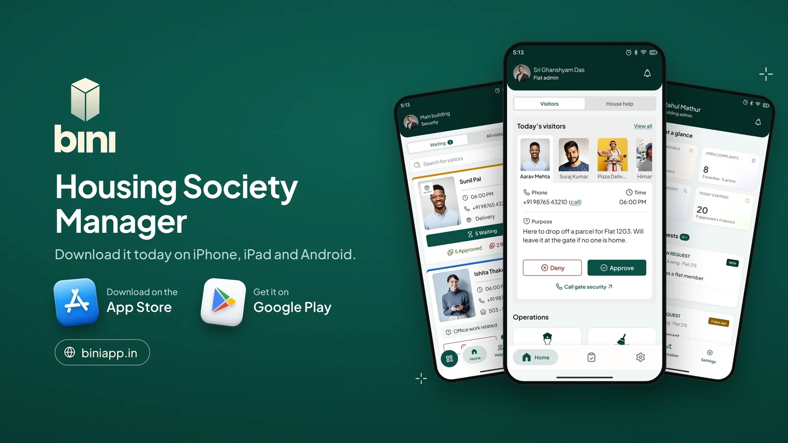 Final: three fanned phones and proper App Store and Google Play badges
